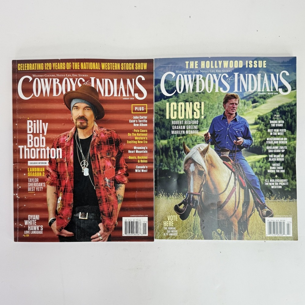 Robert Redford & Billy Bob Thornton Cowboys & Indians Magazines Lot of 2 2026